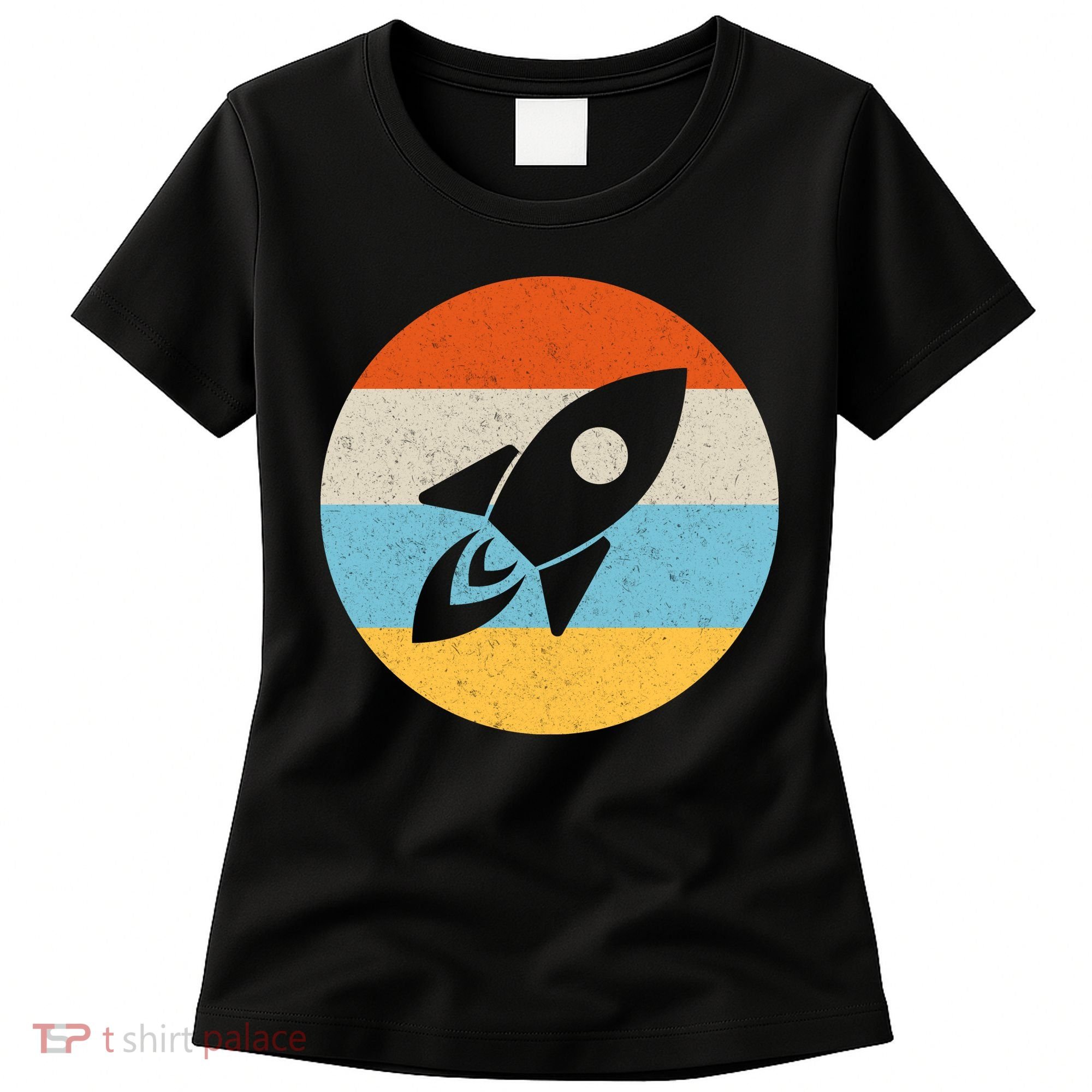 Funny Retro Sunset Spaceship Women's T-Shirt