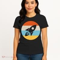 Funny Retro Sunset Spaceship Women's T-Shirt thumb 4
