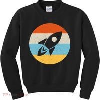 Funny Retro Sunset Spaceship Kids Sweatshirt thumb 0