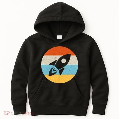 Funny Retro Sunset Spaceship Kids Hoodie