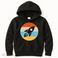 Funny Retro Sunset Spaceship Kids Hoodie thumb 0
