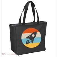 Funny Retro Sunset Spaceship Tote Bag thumb 2