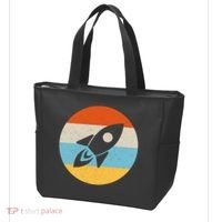 Funny Retro Sunset Spaceship Tote Bag thumb 3