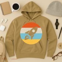 Funny Retro Sunset Spaceship Hoodie thumb 3