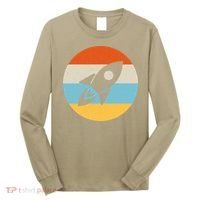 Funny Retro Sunset Spaceship Long Sleeve Shirt thumb 0