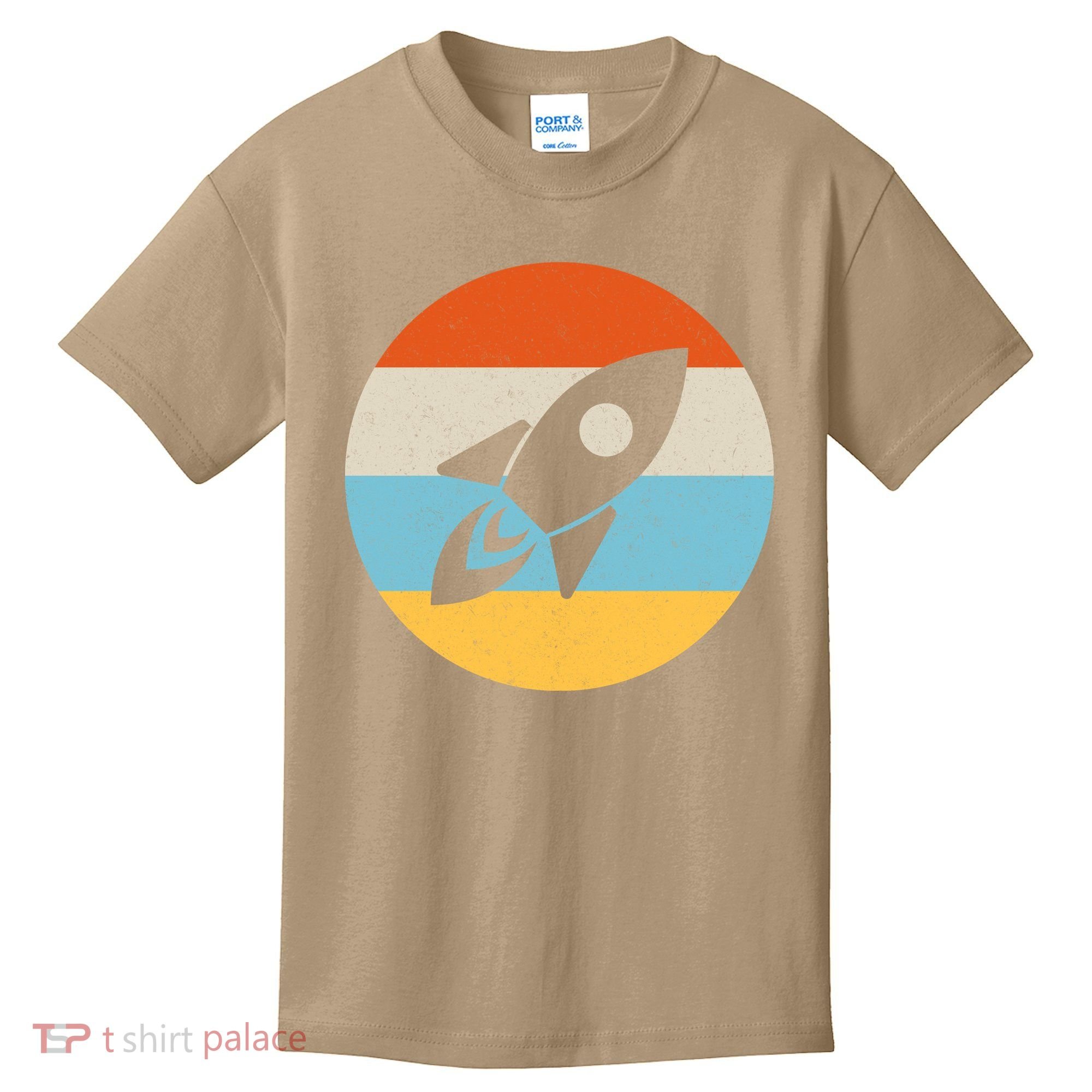Funny Retro Sunset Spaceship Kids T-Shirt