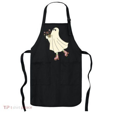 Floral Roller Skating Ghost Apron