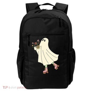 Floral Roller Skating Ghost Backpack