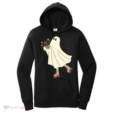 Floral Roller Skating Ghost Women's Hoodie