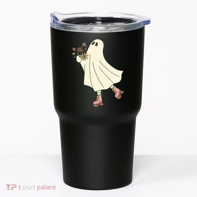 Floral Roller Skating Ghost Tumbler