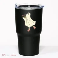 Floral Roller Skating Ghost Tumbler thumb 0