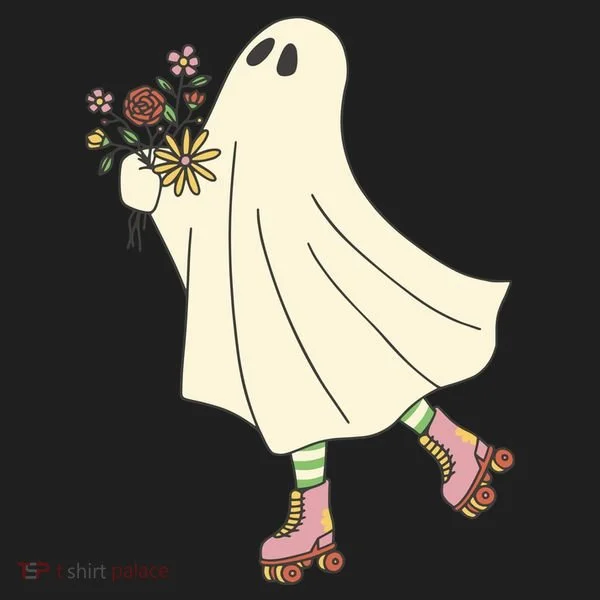 Floral Roller Skating Ghost Tumbler