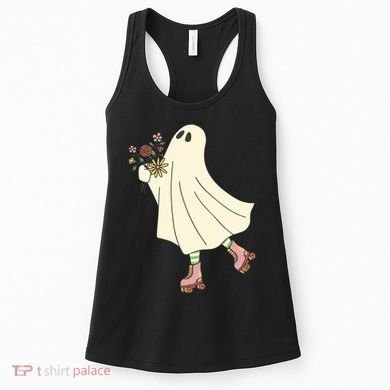 Floral Roller Skating Ghost Women's Tank Top