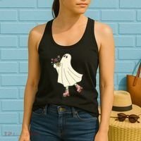 Floral Roller Skating Ghost Women's Tank Top thumb 2