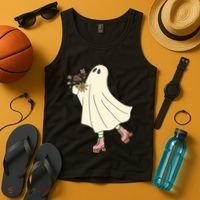 Floral Roller Skating Ghost Tank Top thumb 4