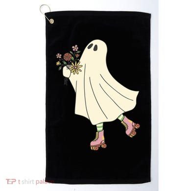 Floral Roller Skating Ghost Golf Towel
