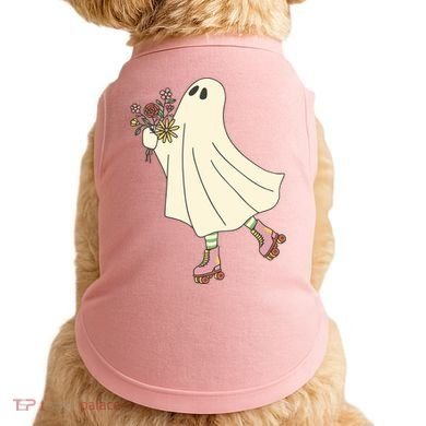 Floral Roller Skating Ghost Doggie Tank