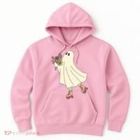 Floral Roller Skating Ghost Hoodie thumb 0