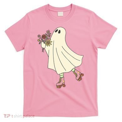 Floral Roller Skating Ghost T-Shirt