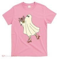 Floral Roller Skating Ghost T-Shirt thumb 0