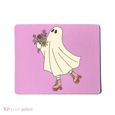 Floral Roller Skating Ghost Mousepad