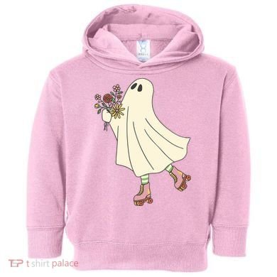 Floral Roller Skating Ghost Toddler Hoodie