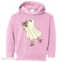 Floral Roller Skating Ghost Toddler Hoodie thumb 0