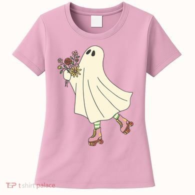 Floral Roller Skating Ghost Women's T-Shirt