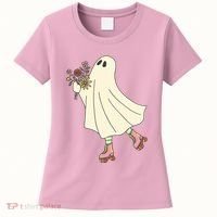 Floral Roller Skating Ghost Women's T-Shirt thumb 0
