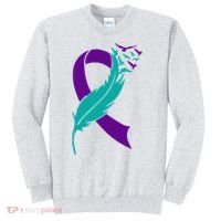 Feather Ribbon Suicide Prevention Awareness Sweatshirt thumb 0