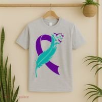 Feather Ribbon Suicide Prevention Awareness T-Shirt thumb 2