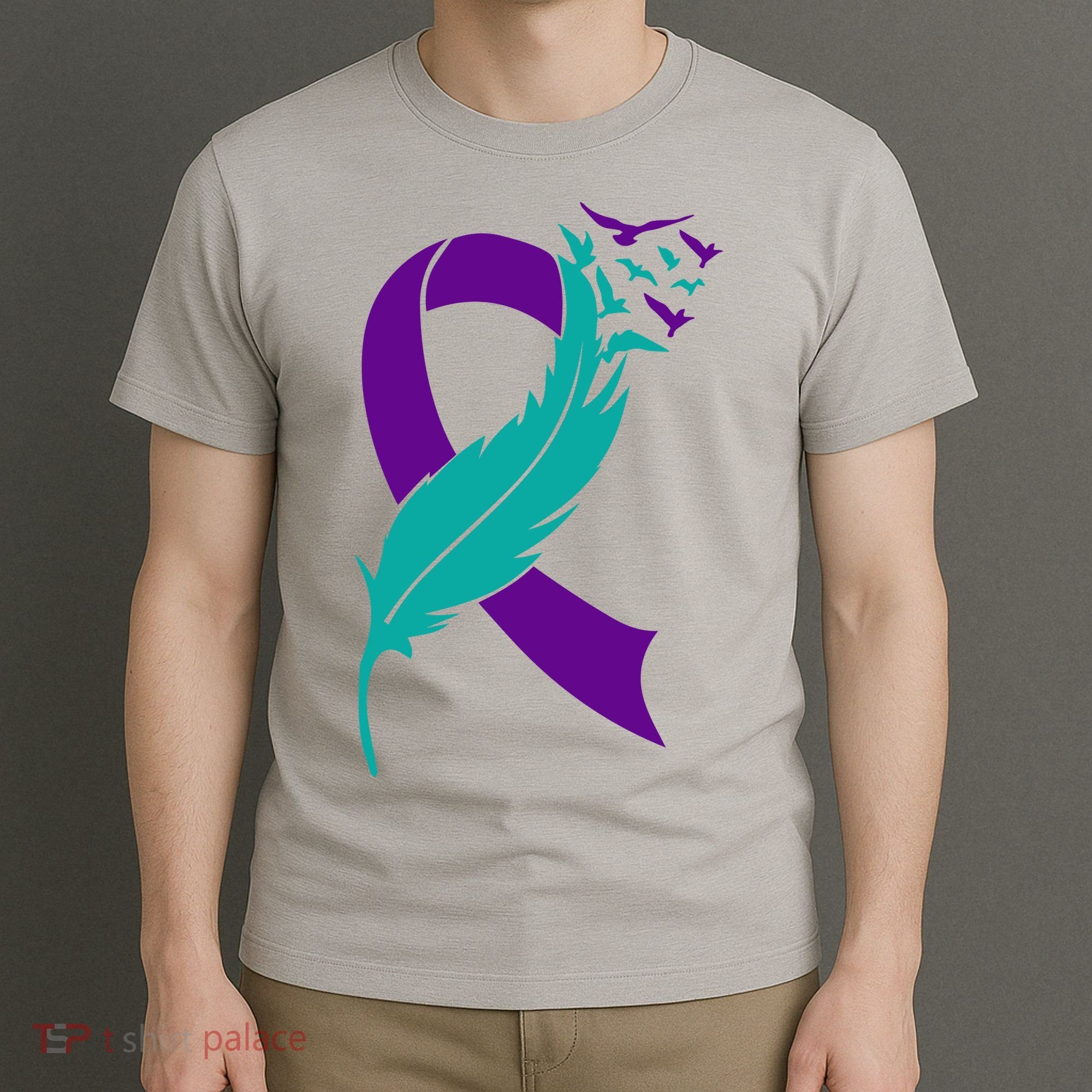 Feather Ribbon Suicide Prevention Awareness T-Shirt