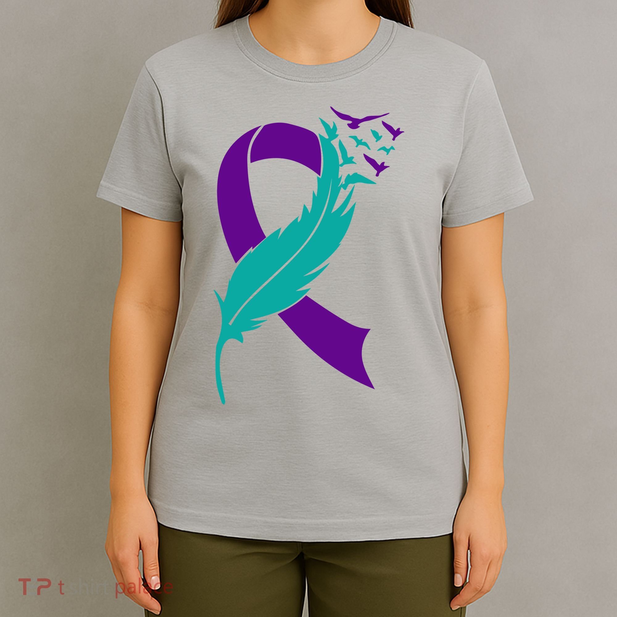 Feather Ribbon Suicide Prevention Awareness T-Shirt