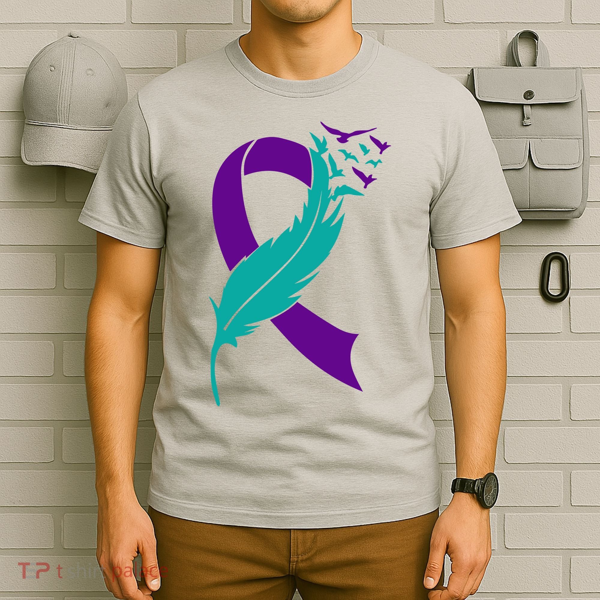 Feather Ribbon Suicide Prevention Awareness T-Shirt