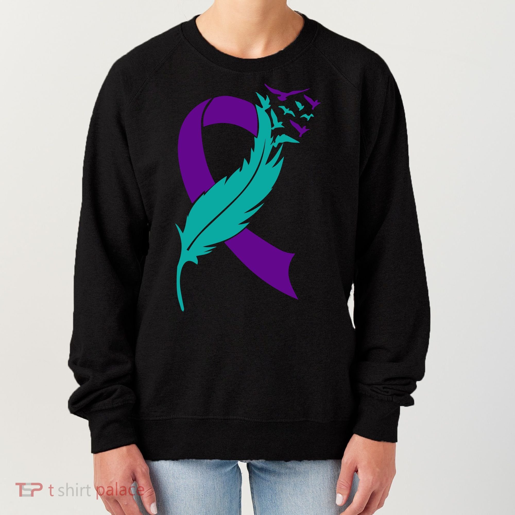 Feather Ribbon Suicide Prevention Awareness Women's Sweatshirt