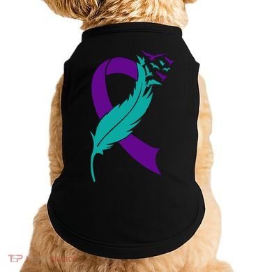 Feather Ribbon Suicide Prevention Awareness Doggie Tank
