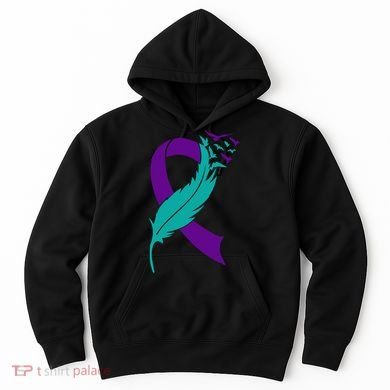 Feather Ribbon Suicide Prevention Awareness Hoodie