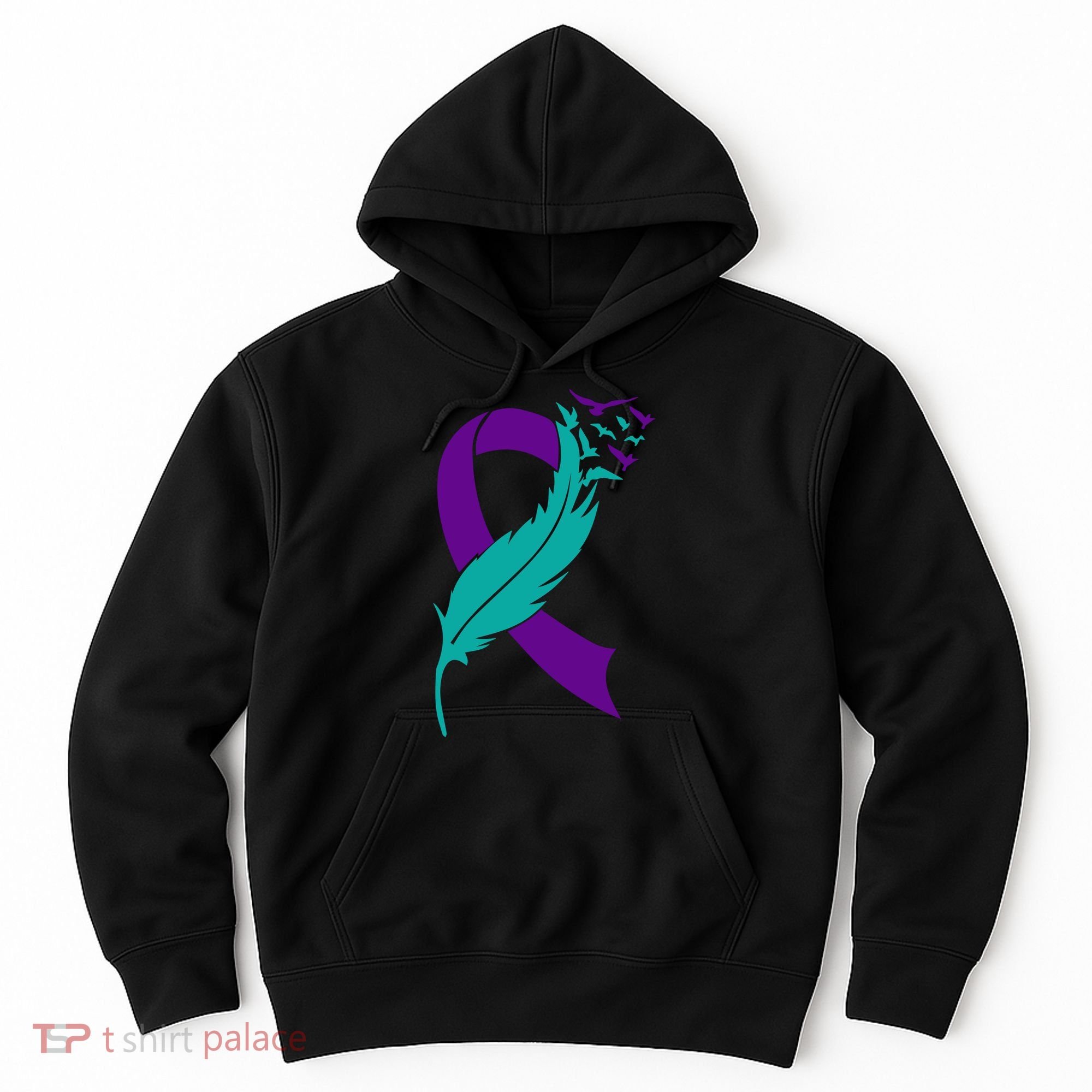 Feather Ribbon Suicide Prevention Awareness Hoodie