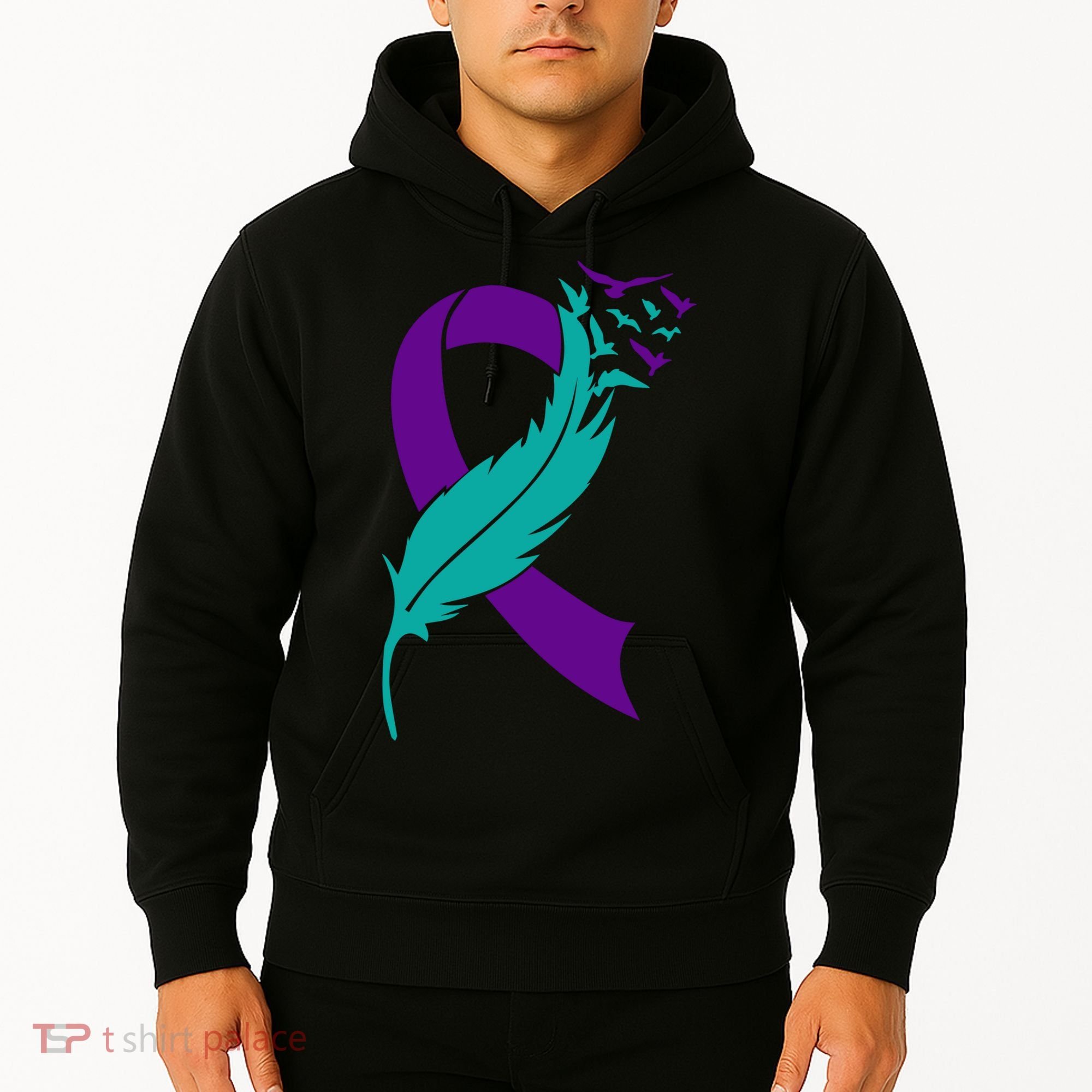 Feather Ribbon Suicide Prevention Awareness Hoodie