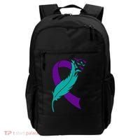 Feather Ribbon Suicide Prevention Awareness Backpack thumb 0