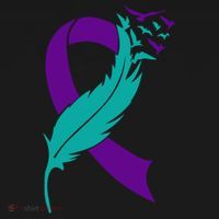 Feather Ribbon Suicide Prevention Awareness Button thumb 1