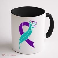 Feather Ribbon Suicide Prevention Awareness Coffee Mug thumb 1