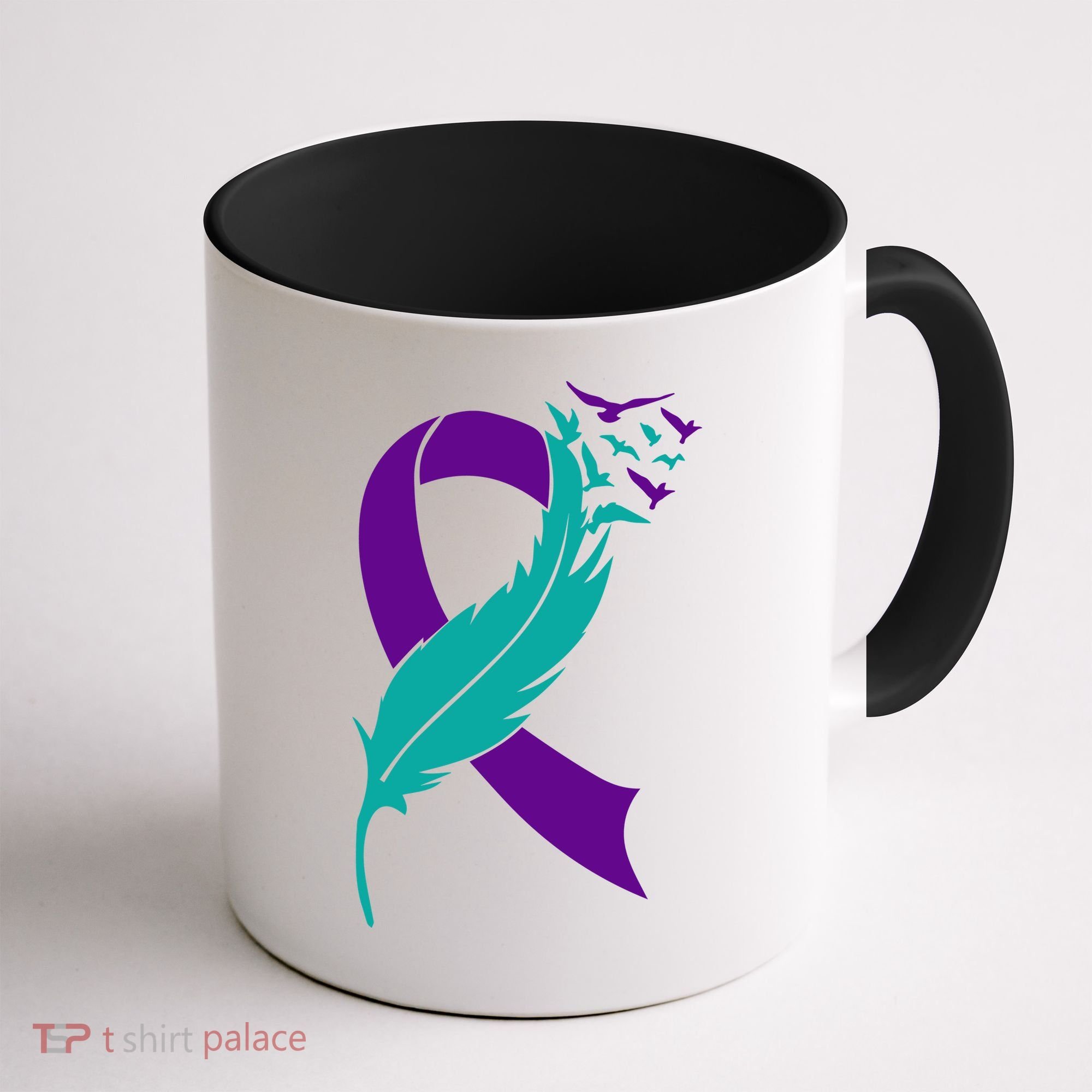 Feather Ribbon Suicide Prevention Awareness Coffee Mug