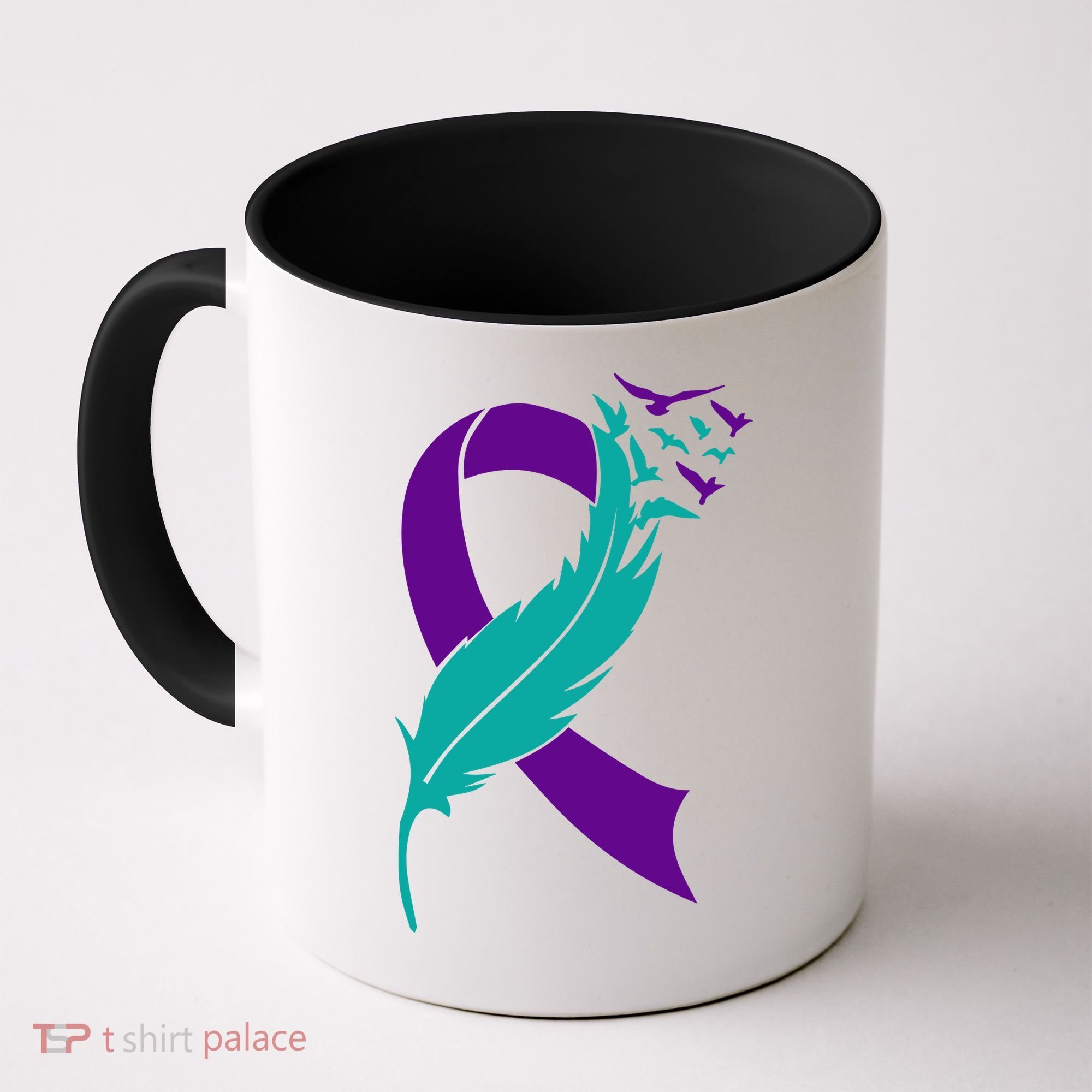 Feather Ribbon Suicide Prevention Awareness Coffee Mug
