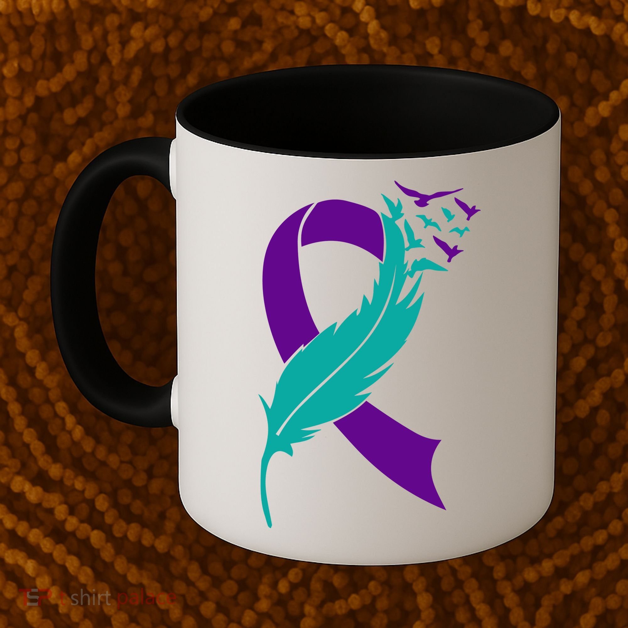 Feather Ribbon Suicide Prevention Awareness Coffee Mug