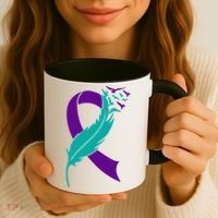 Feather Ribbon Suicide Prevention Awareness Coffee Mug thumb 3