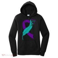 Feather Ribbon Suicide Prevention Awareness Women's Hoodie thumb 0