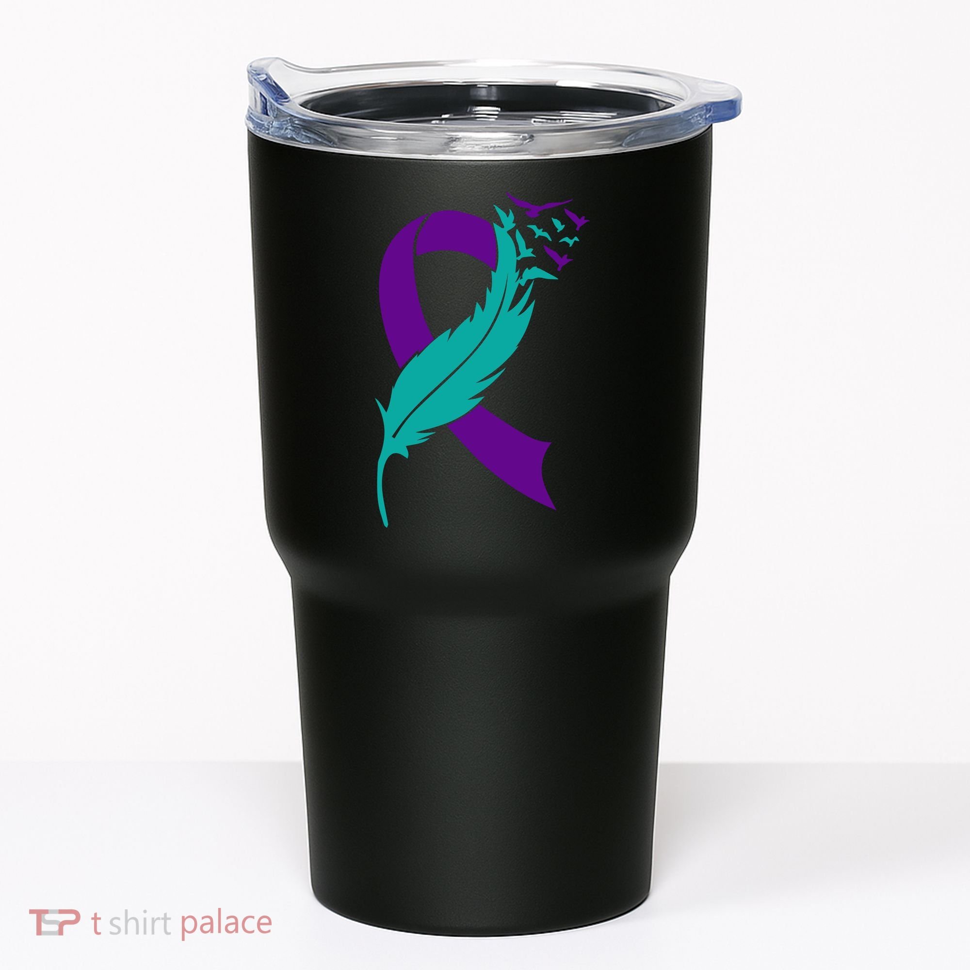 Feather Ribbon Suicide Prevention Awareness Tumbler