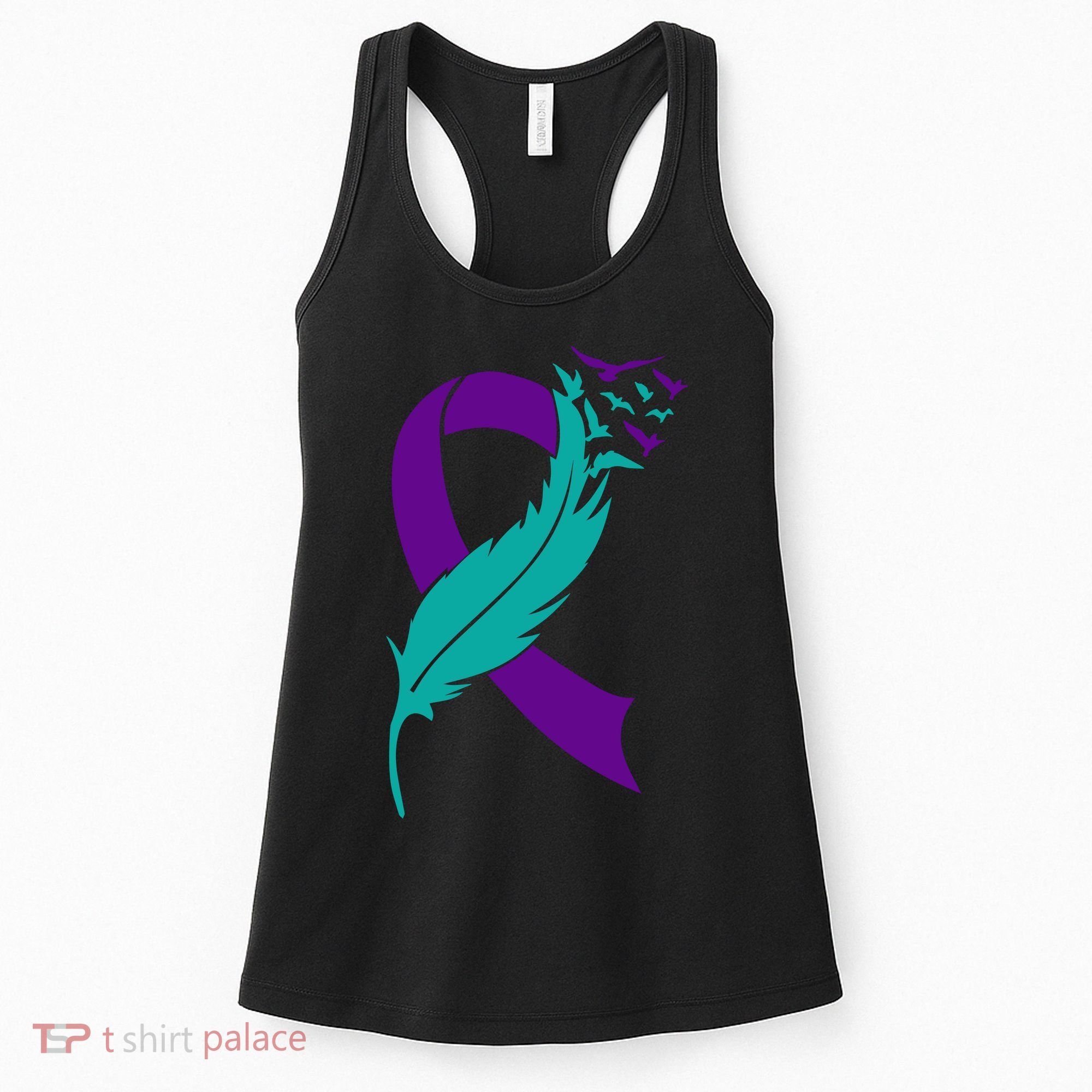 Feather Ribbon Suicide Prevention Awareness Women's Tank Top