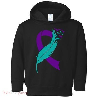 Feather Ribbon Suicide Prevention Awareness Toddler Hoodie